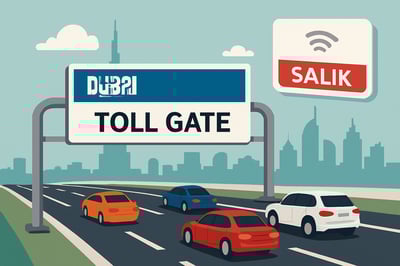 Dubai toll road system and Salik tag Dubai toll road system and Salik tag